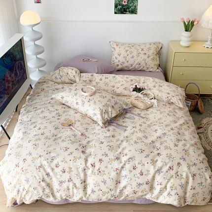 91家纺网 家纺一手货源 找家纺 （总）昔可家纺 2023新款全棉蝴蝶结枕套普通款四件套