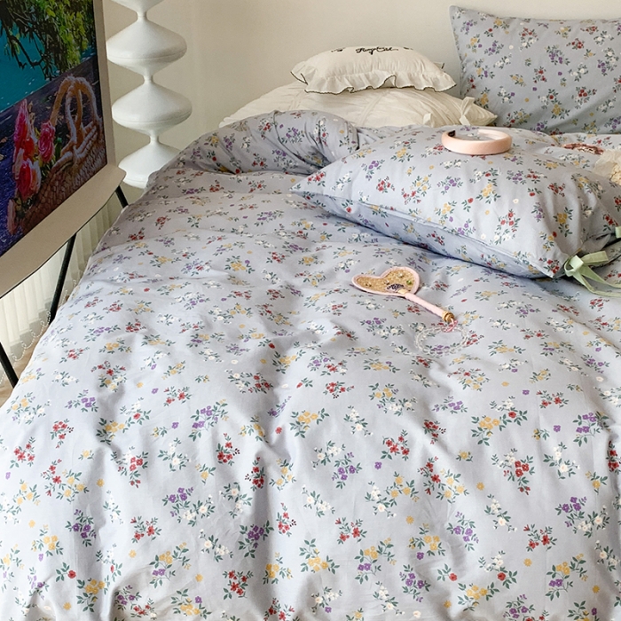 91家纺网 家纺一手货源 找家纺 昔可家纺 2023新款全棉蝴蝶结枕套普通款四件套 里斯本夏日