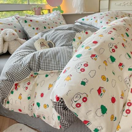 柠馨 2023新款13376可爱系列全棉印花四件套 小羊嘟嘟