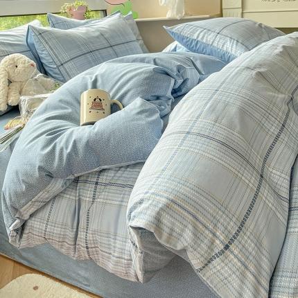 柠馨 2023新款13376可爱系列全棉印花四件套 海蓝