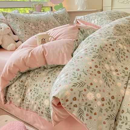 柠馨 2023新款13376可爱系列全棉印花四件套 墨笙