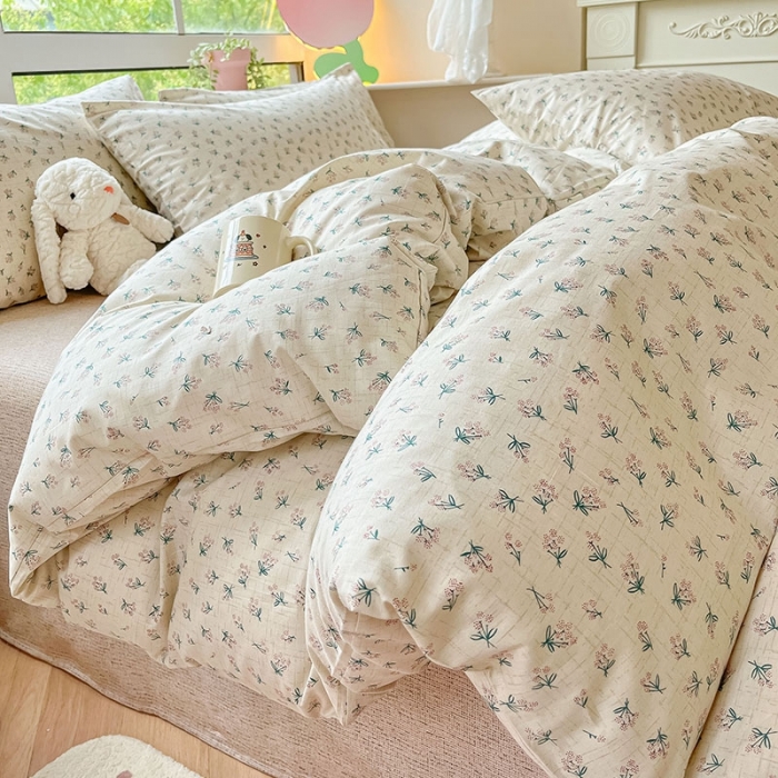 91家纺网 家纺一手货源 找家纺 柠馨 2023新款13376可爱系列全棉印花四件套 梦菲