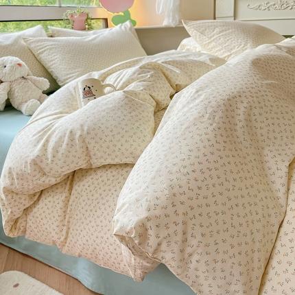 柠馨 2023新款13376可爱系列全棉印花四件套 淡弱烟云