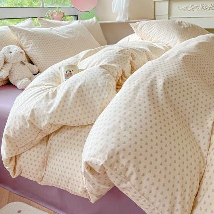 柠馨 2023新款13376可爱系列全棉印花四件套 心恋