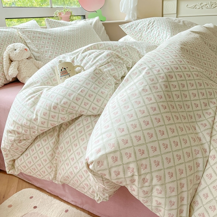 91家纺网 家纺一手货源 找家纺 柠馨 2023新款13376可爱系列全棉印花四件套 欣妍