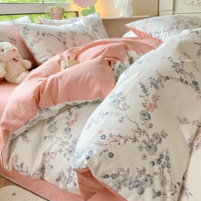 91家纺网 家纺一手货源 找家纺 柠馨 2023新款13376可爱系列全棉印花四件套 慕梅