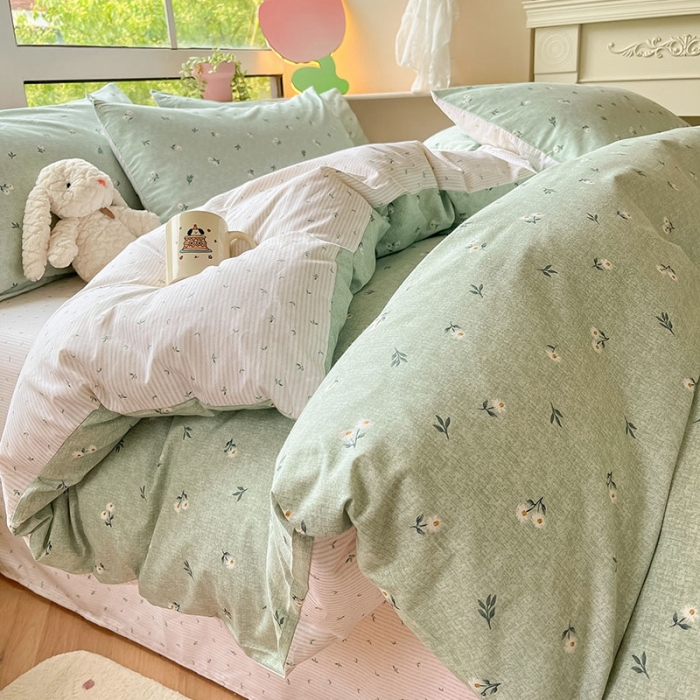 91家纺网 家纺一手货源 找家纺 柠馨 2023新款13376可爱系列全棉印花四件套 瑾瑜