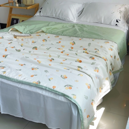 91家纺网 家纺一手货源 找家纺 （总）蓝庭云小棉天丝棉凉感小清新夏凉被卡通可机洗亲肤空调被双人被