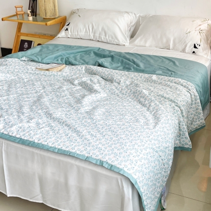 91家纺网 家纺一手货源 找家纺 （总）蓝庭云小棉天丝棉凉感小清新夏凉被卡通可机洗亲肤空调被双人被