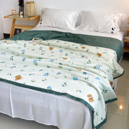 91家纺网 家纺一手货源 找家纺 （总）蓝庭云小棉天丝棉凉感小清新夏凉被卡通可机洗亲肤空调被双人被