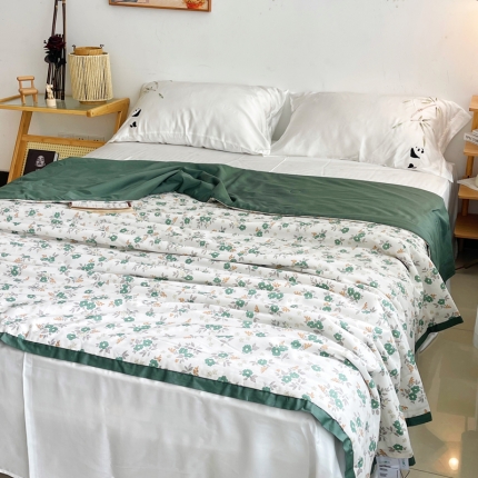 91家纺网 家纺一手货源 找家纺 （总）蓝庭云小棉天丝棉凉感小清新夏凉被卡通可机洗亲肤空调被双人被