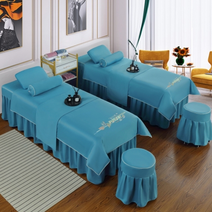 2023新款荷兰尼美容床罩系列—花语 花语 宝蓝色