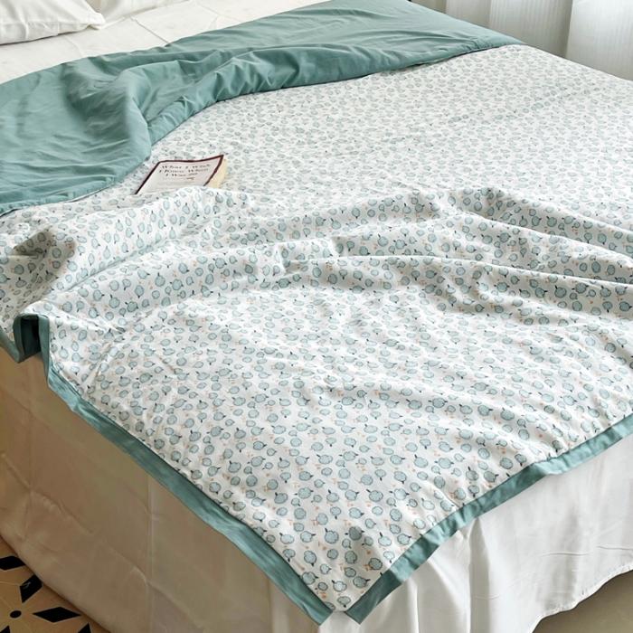 91家纺网 家纺一手货源 找家纺 蓝庭云小棉天丝棉凉感小清新夏凉被卡通可机洗亲肤空调被双人被 风浅