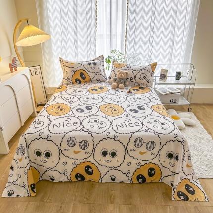 91家纺网 家纺一手货源 找家纺 维娜斯 2023新款芦荟棉单床单 煤球小精灵