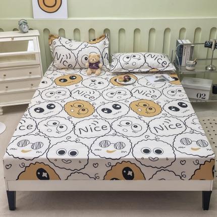 91家纺网 家纺一手货源 找家纺 维娜斯 2023新款亲肤棉床笠 煤球小精灵