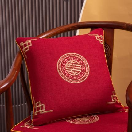 91家纺网 家纺一手货源 找家纺 （总）北辰 2023新款中式绣花抱枕靠垫沙发靠背刺绣靠包床头靠背