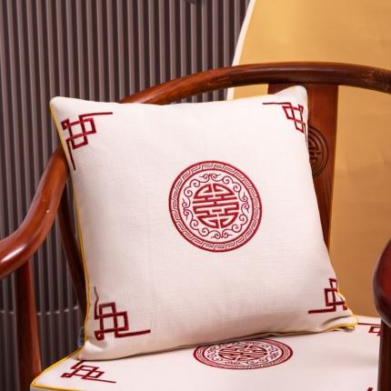 91家纺网 家纺一手货源 找家纺 （总）北辰 2023新款中式绣花抱枕靠垫沙发靠背刺绣靠包床头靠背