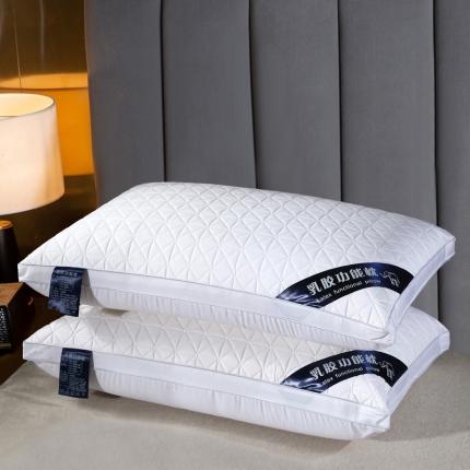 全棉枕芯整张热熔棉立体绗缝乳胶功能枕头枕芯（48x74cm/只） 白色