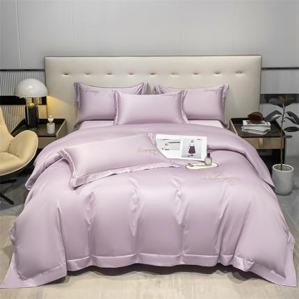 91家纺网 家纺一手货源 找家纺 （总）曼秀琳 2025新款A类60s长绒棉刺绣款四件套-爱尚系列