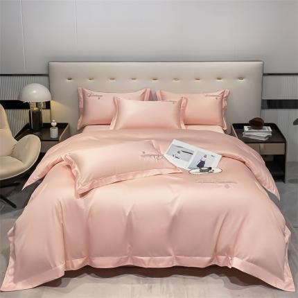 91家纺网 家纺一手货源 找家纺 （总）曼秀琳 2025新款A类60s长绒棉刺绣款四件套-爱尚系列