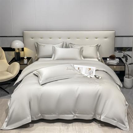 91家纺网 家纺一手货源 找家纺 （总）曼秀琳 2025新款A类60s长绒棉刺绣款四件套-爱尚系列