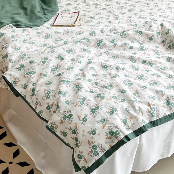 91家纺网 家纺一手货源 找家纺 蓝庭云小棉天丝棉凉感小清新夏凉被卡通可机洗亲肤空调被双人被 韶华