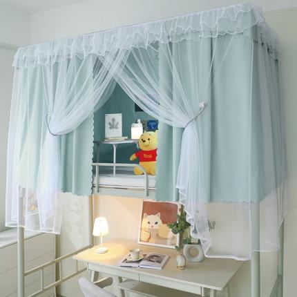 91家纺网 家纺一手货源 找家纺 （总）安金 2024新款涂层99％强遮光学生蚊帐床帘一体单帘片