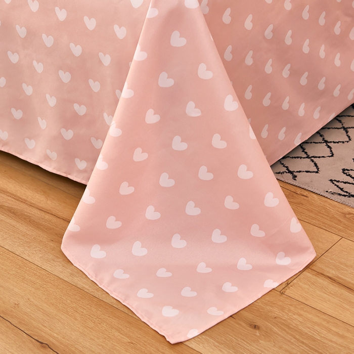 91家纺网 家纺一手货源 找家纺 艾橙家纺 2023新款小清新韩版磨毛花边四件套 蜜桃兔