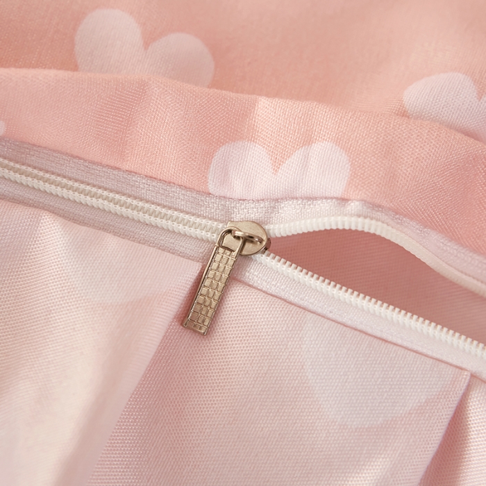 91家纺网 家纺一手货源 找家纺 艾橙家纺 2023新款小清新韩版磨毛花边四件套 蜜桃兔