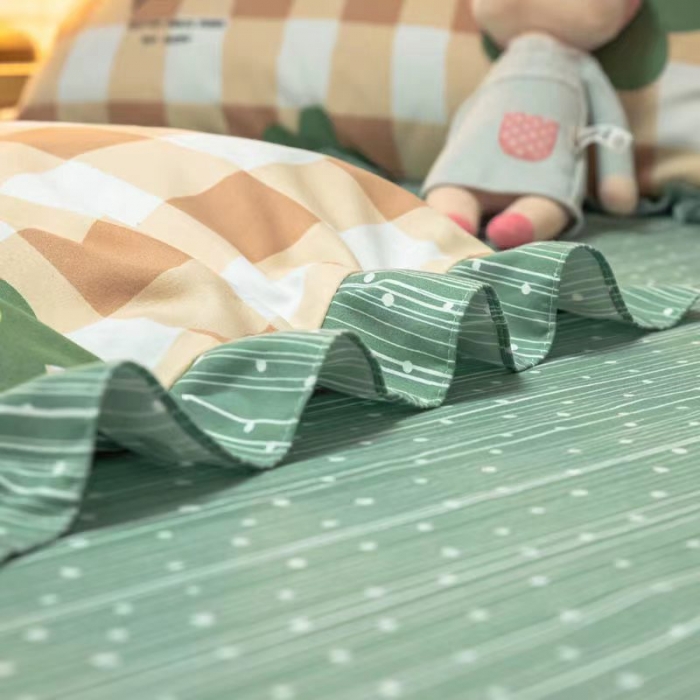 91家纺网 家纺一手货源 找家纺 艾橙家纺 2023新款小清新韩版磨毛花边四件套 明月花