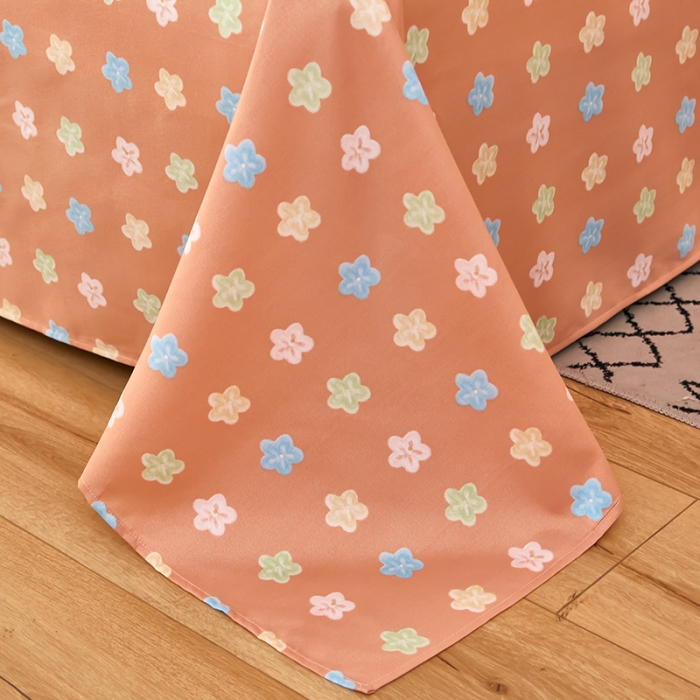 91家纺网 家纺一手货源 找家纺 艾橙家纺 2023新款小清新韩版磨毛花边四件套 七彩心情