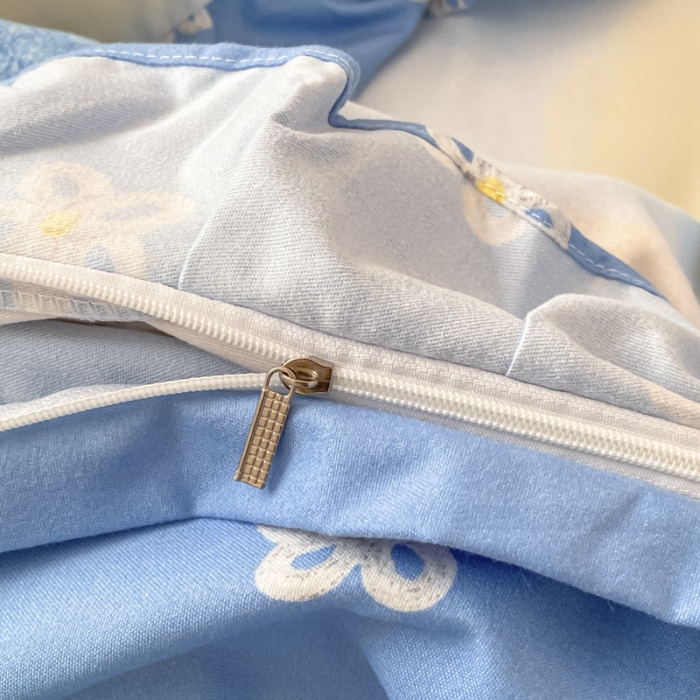 91家纺网 家纺一手货源 找家纺 艾橙家纺 2023新款小清新韩版磨毛花边四件套 奇异花园