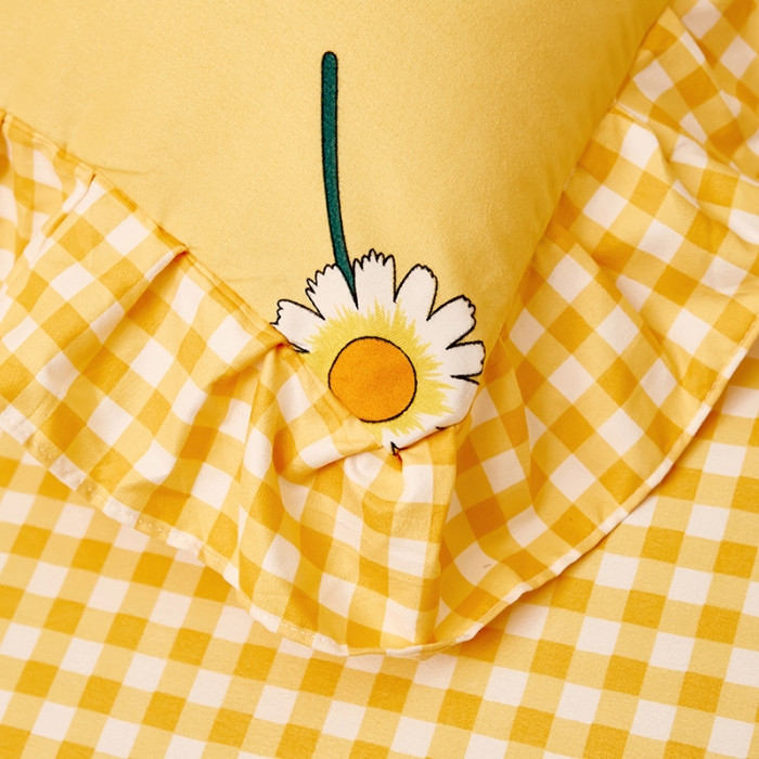 91家纺网 家纺一手货源 找家纺 艾橙家纺 2023新款小清新韩版磨毛花边四件套 沁香花语