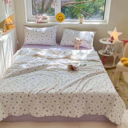 柠馨 2023新款全棉印花夏被 紫霖