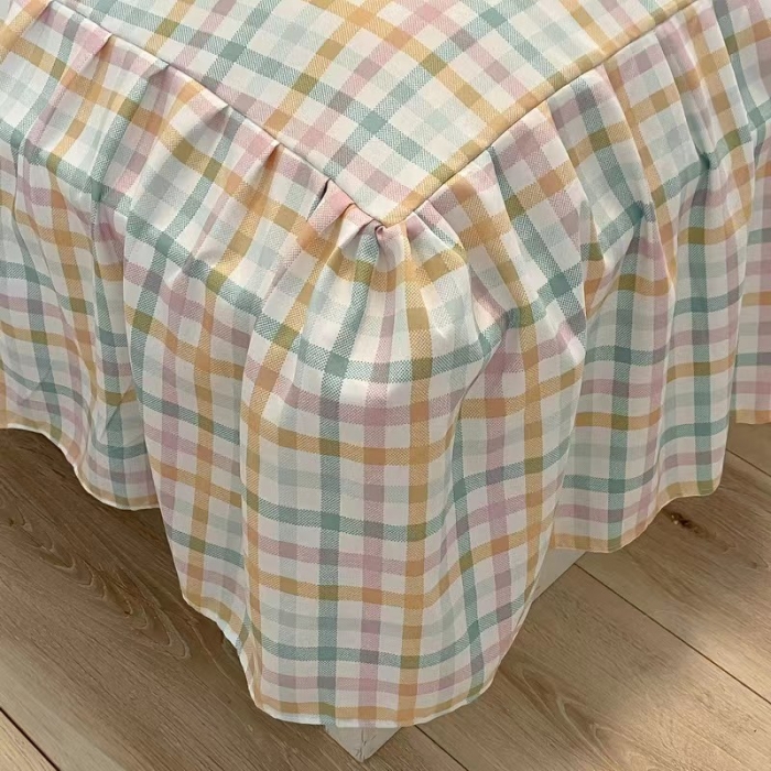 91家纺网 家纺一手货源 找家纺 艾橙家纺 2023新款小清新韩版磨毛花边四件套 心动时刻