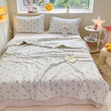 柠馨 2023新款全棉印花夏被 欢乐兔