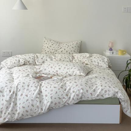 91家纺网 家纺一手货源 找家纺 荣轩家居 2023新款A类全棉双层纱印花四件套 洛丽塔