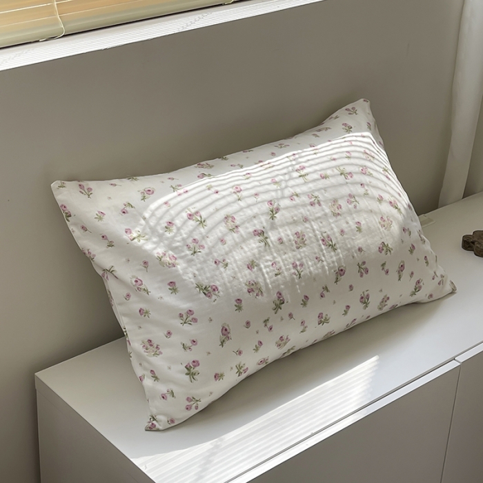 91家纺网 家纺一手货源 找家纺 荣轩家居 2023新款A类全棉双层纱印花四件套 洛丽塔