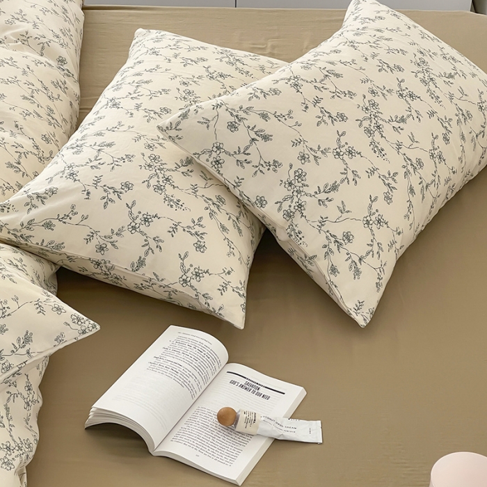 91家纺网 家纺一手货源 找家纺 荣轩家居 2023新款A类全棉双层纱印花四件套 物语