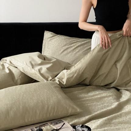 梦享生活家居 2023新款全棉100支贡缎提花系列四件套 唯美之歌-绿