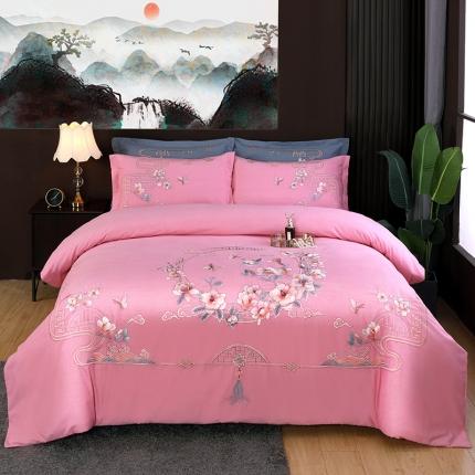 91家纺网 家纺一手货源 找家纺 （总）浩情国际 2026新款新中式120全棉磨毛巴黎之夜系列四件套