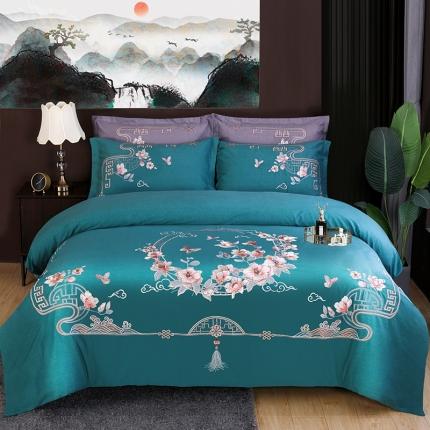 91家纺网 家纺一手货源 找家纺 （总）浩情国际 2026新款新中式120全棉磨毛巴黎之夜系列四件套