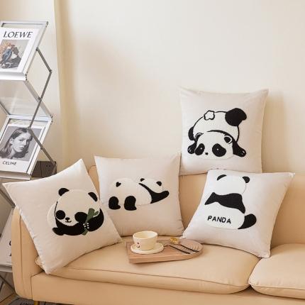 （总）博笔熊 2023新款熊猫刺绣抱枕