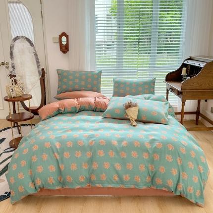 91家纺网 家纺一手货源 找家纺 （总）菲度家纺 2023新款直播爆款水洗棉麻双层纱四件套