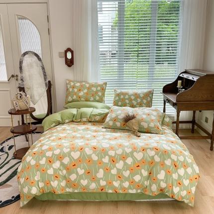 91家纺网 家纺一手货源 找家纺 （总）菲度家纺 2023新款直播爆款水洗棉麻双层纱四件套