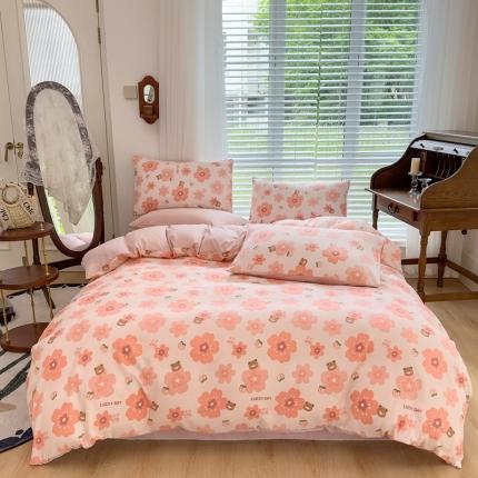 91家纺网 家纺一手货源 找家纺 （总）菲度家纺 2023新款直播爆款水洗棉麻双层纱四件套