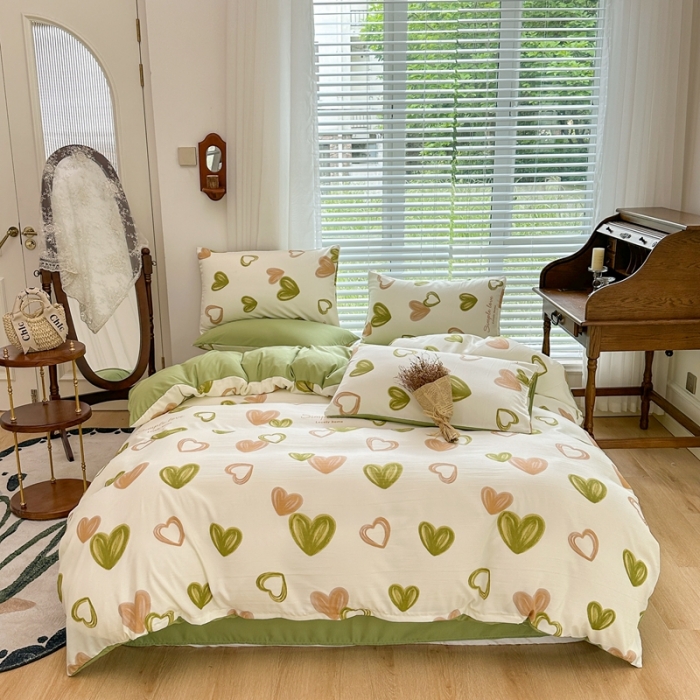 91家纺网 家纺一手货源 找家纺 （总）菲度家纺 2023新款直播爆款水洗棉麻双层纱四件套