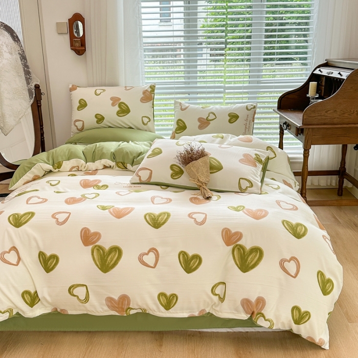 91家纺网 家纺一手货源 找家纺 （总）菲度家纺 2023新款直播爆款水洗棉麻双层纱四件套