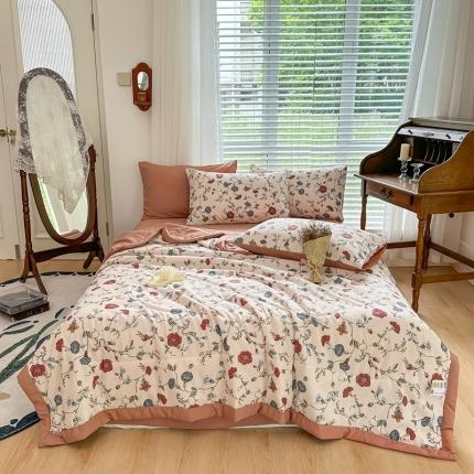 91家纺网 家纺一手货源 找家纺 （总）菲度家纺 2023新款水洗棉麻夏被四件套