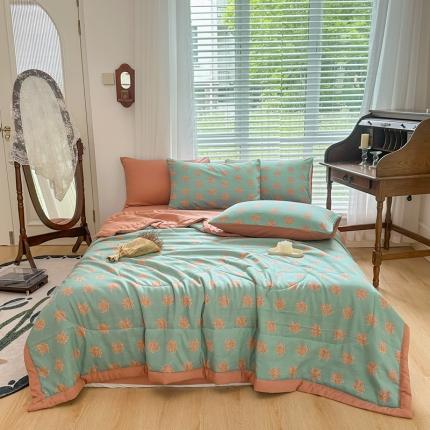 91家纺网 家纺一手货源 找家纺 （总）菲度家纺 2023新款水洗棉麻夏被四件套